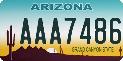 AZ license plate AAA7486