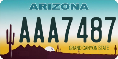 AZ license plate AAA7487