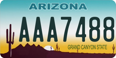 AZ license plate AAA7488