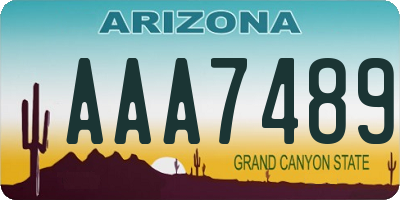 AZ license plate AAA7489