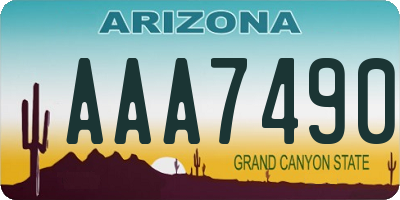 AZ license plate AAA7490