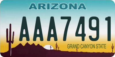 AZ license plate AAA7491