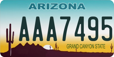 AZ license plate AAA7495