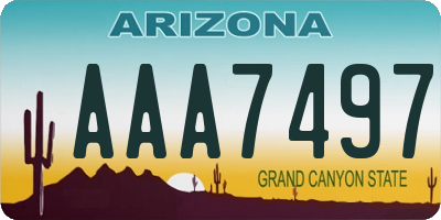 AZ license plate AAA7497