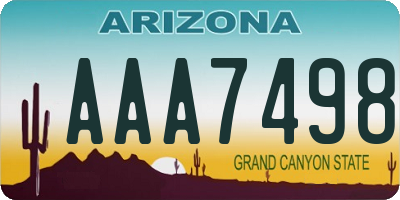 AZ license plate AAA7498