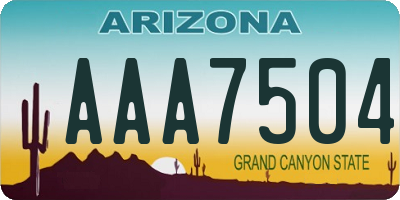 AZ license plate AAA7504