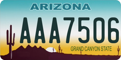 AZ license plate AAA7506