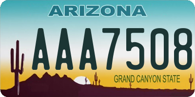 AZ license plate AAA7508