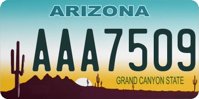 AZ license plate AAA7509