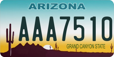 AZ license plate AAA7510