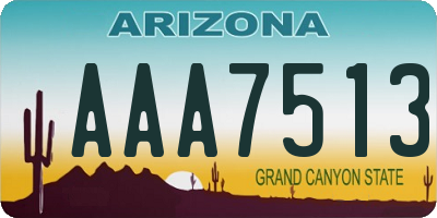 AZ license plate AAA7513