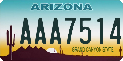 AZ license plate AAA7514