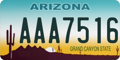 AZ license plate AAA7516