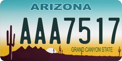 AZ license plate AAA7517