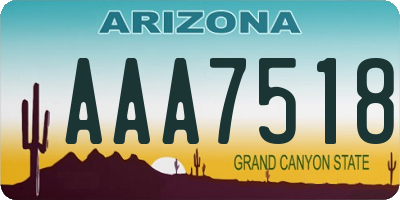 AZ license plate AAA7518