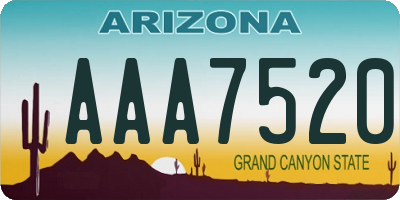 AZ license plate AAA7520