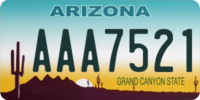 AZ license plate AAA7521