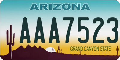 AZ license plate AAA7523