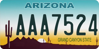 AZ license plate AAA7524