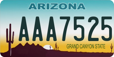 AZ license plate AAA7525