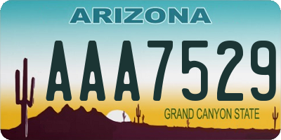 AZ license plate AAA7529