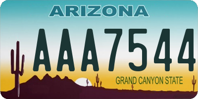 AZ license plate AAA7544