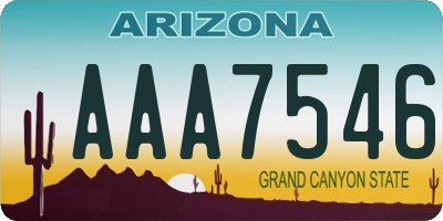 AZ license plate AAA7546