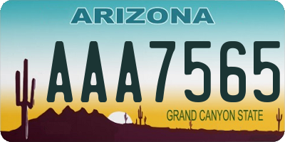 AZ license plate AAA7565