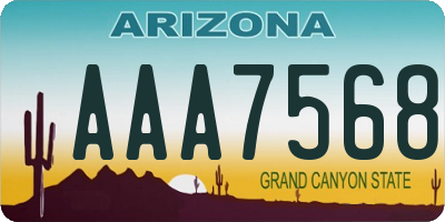 AZ license plate AAA7568