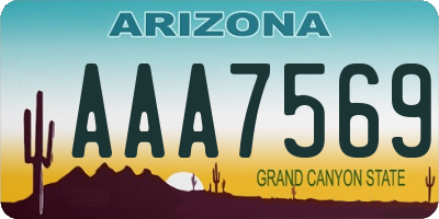 AZ license plate AAA7569