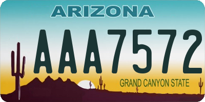 AZ license plate AAA7572