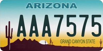 AZ license plate AAA7575