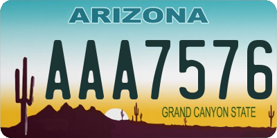 AZ license plate AAA7576