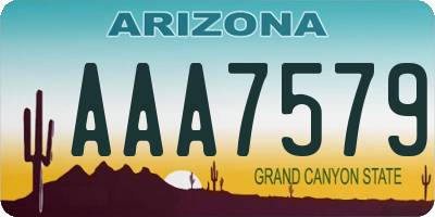 AZ license plate AAA7579