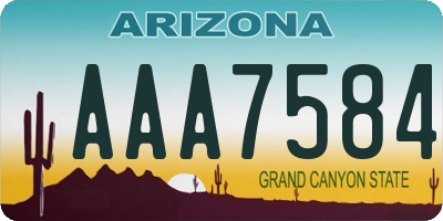 AZ license plate AAA7584