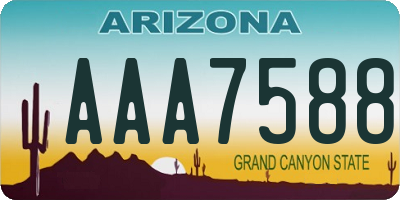 AZ license plate AAA7588