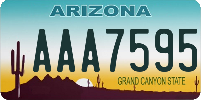 AZ license plate AAA7595