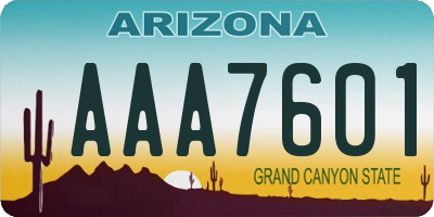 AZ license plate AAA7601