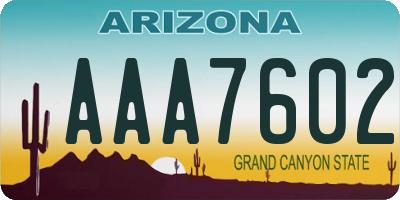 AZ license plate AAA7602