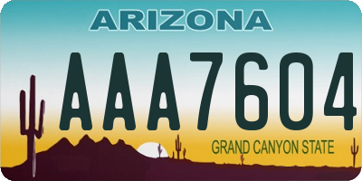 AZ license plate AAA7604