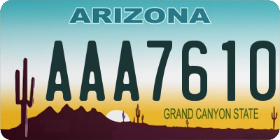 AZ license plate AAA7610