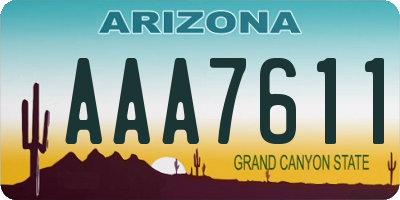 AZ license plate AAA7611