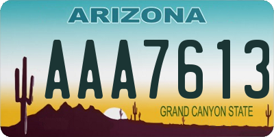 AZ license plate AAA7613