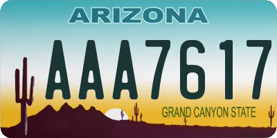 AZ license plate AAA7617