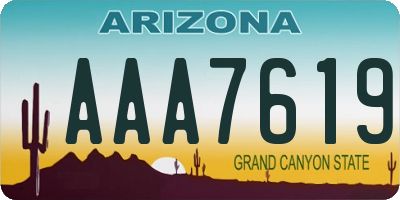 AZ license plate AAA7619