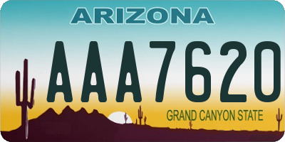 AZ license plate AAA7620