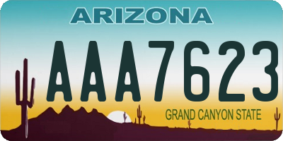 AZ license plate AAA7623