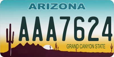 AZ license plate AAA7624