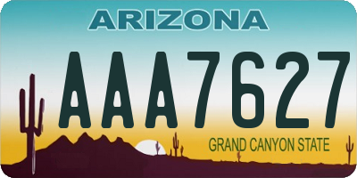 AZ license plate AAA7627