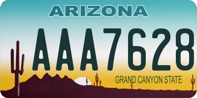 AZ license plate AAA7628